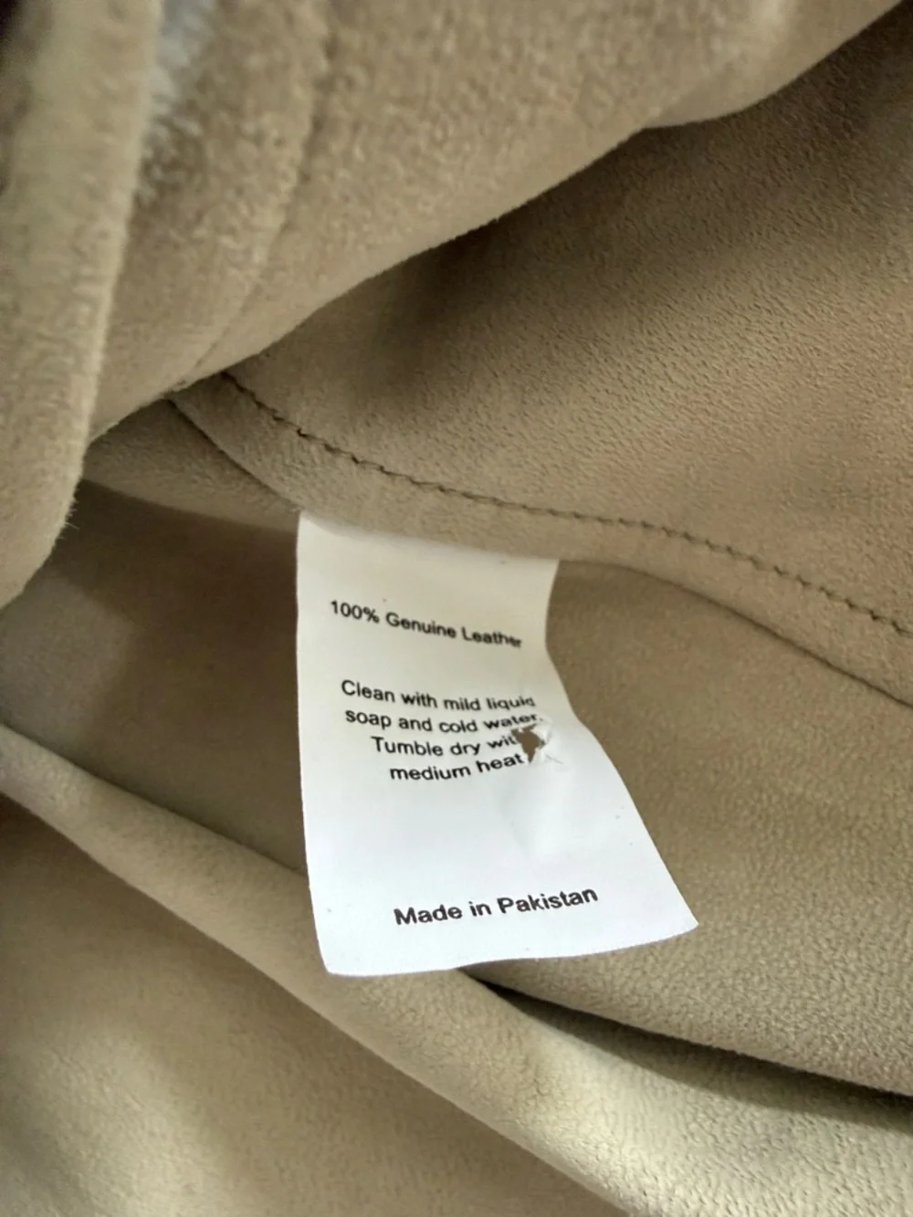 jakett New York Beige Distressed Leather Jacket for Women. Size M color chalk - Picture 4 of 7